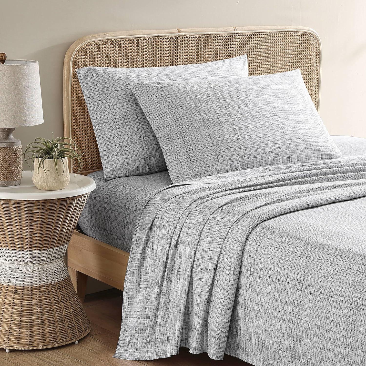 Tommy Bahama Raffia Linen - Grey Queen Sheet Set