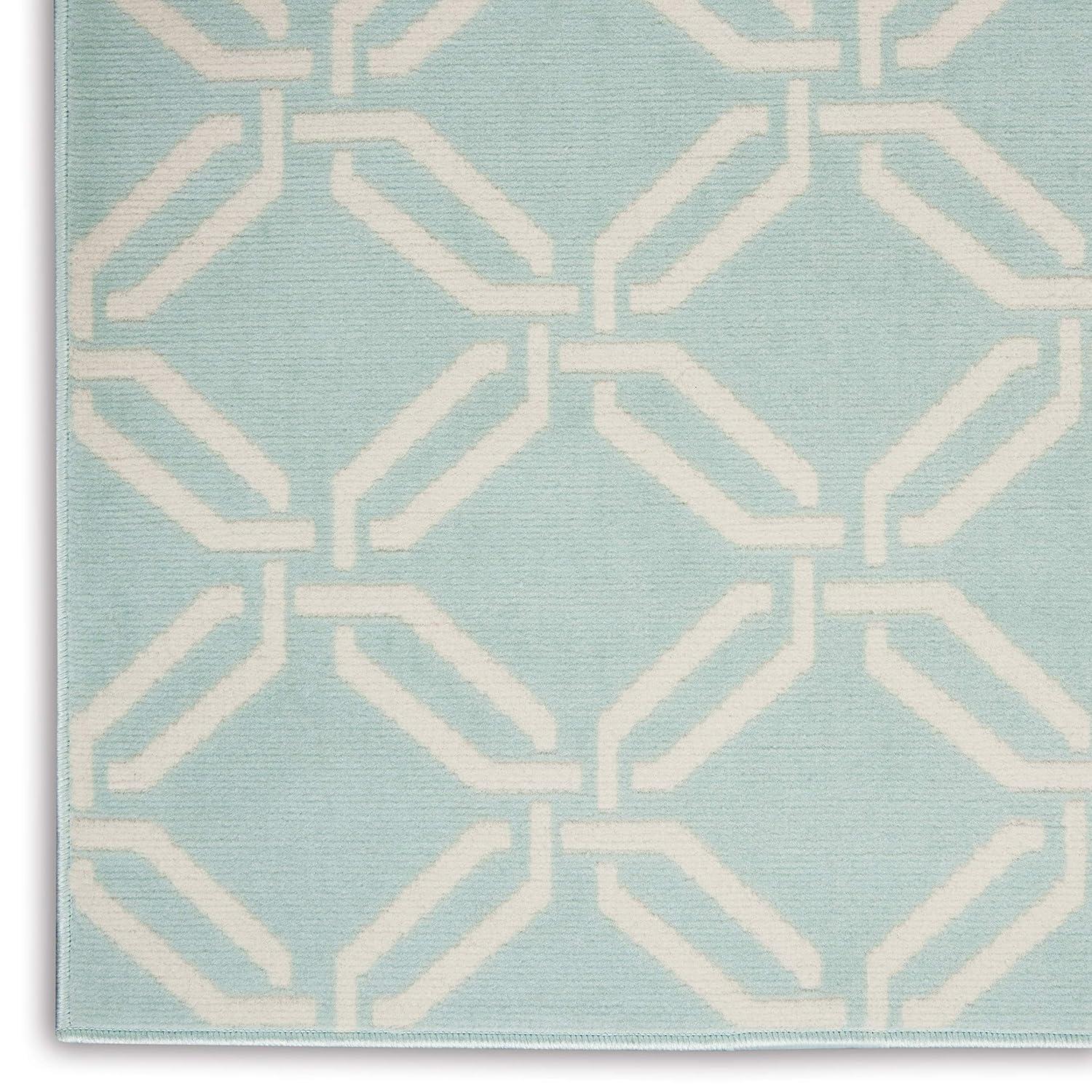 Nourison Jubilant Modern Trellis Green 6' x 9' Area Rug, (6' x 9')