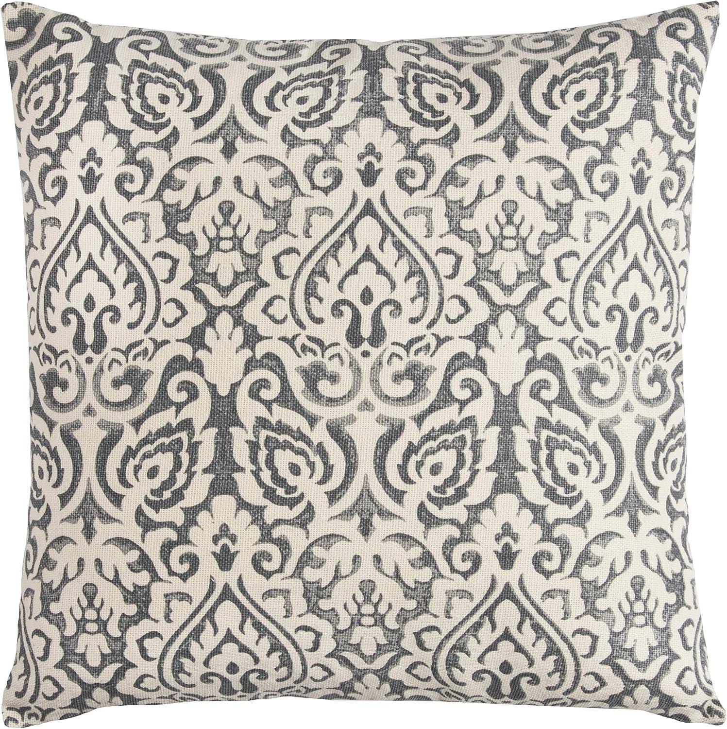 22"x22" Dulane Damask Square Throw Pillow - Rizzy Home