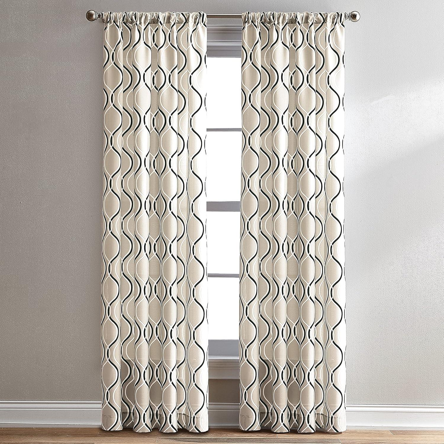 CHF Industries Geometric Rod Pocket Energy Efficient Valances, 50 " x 63", Polyester, Adult