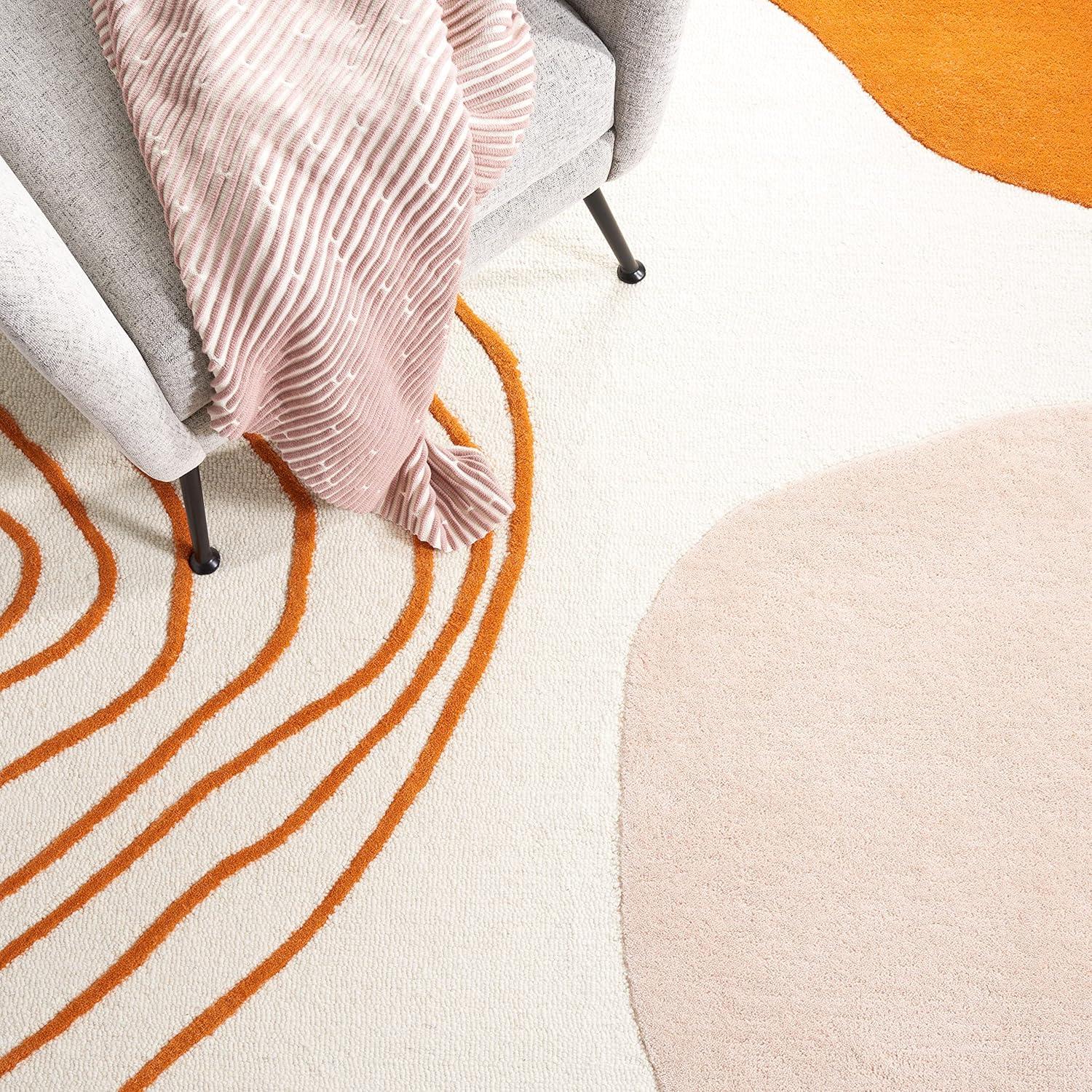 Rodeo Drive RD860 Hand Tufted Indoor Accent Rug - 3'x5' - Ivory/Rust - Safavieh