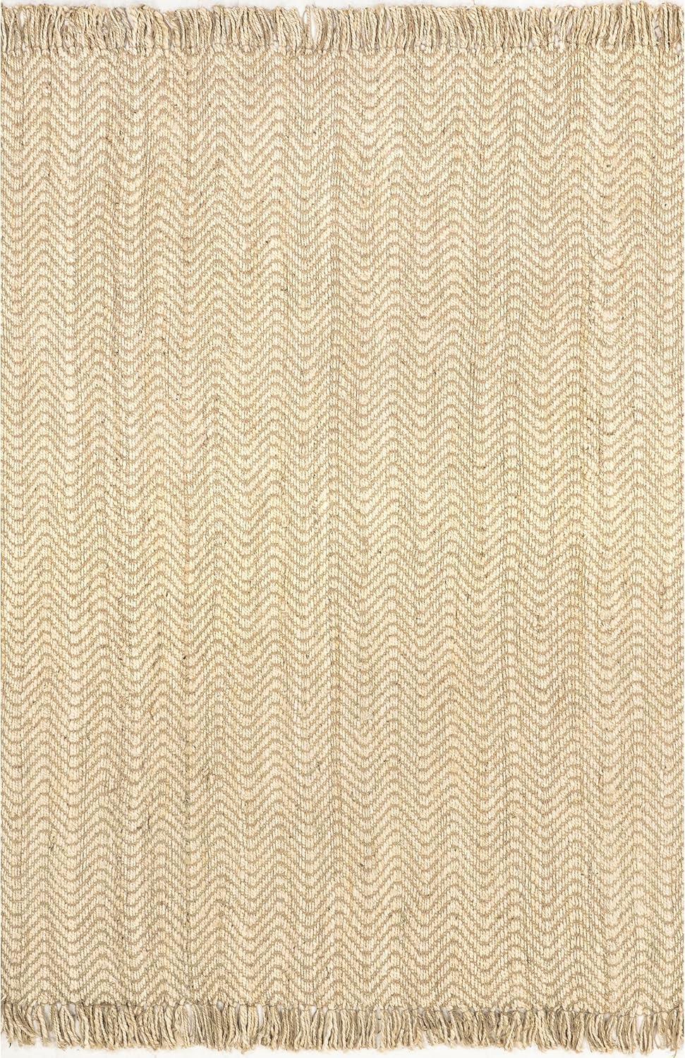 nuLOOM Wavy Chevron Jute Area Rug, 6' x 9', Natural