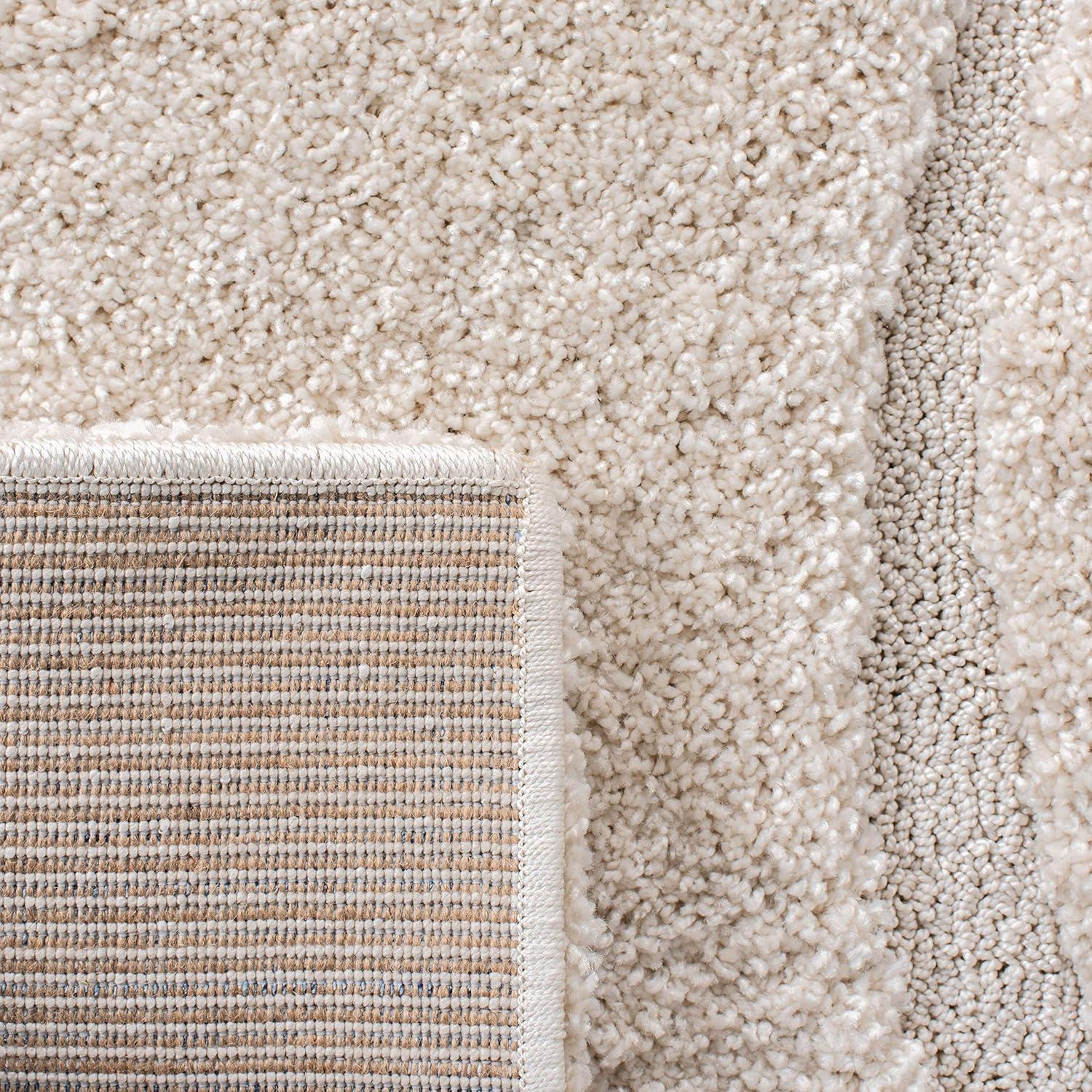 Florida Shag SG471 Power Loomed Indoor Accent Rug - Creme/Creme - 3'3"x5'3" - Safavieh