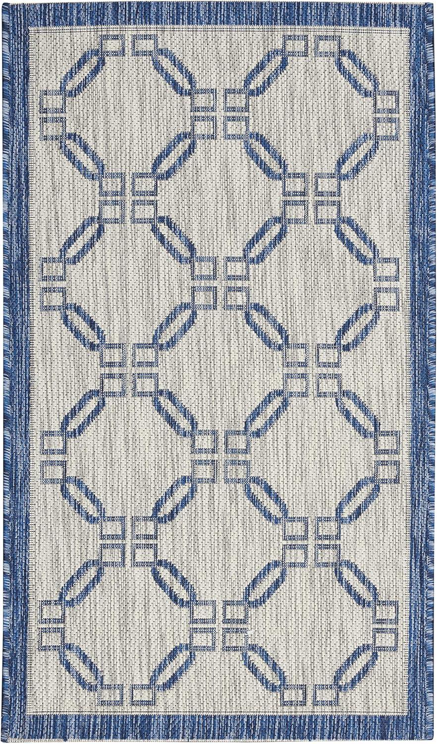 Nourison Garden Party GRD02 Indoor/outdoor Area Rug - Ivory Blue 6' x 9'
