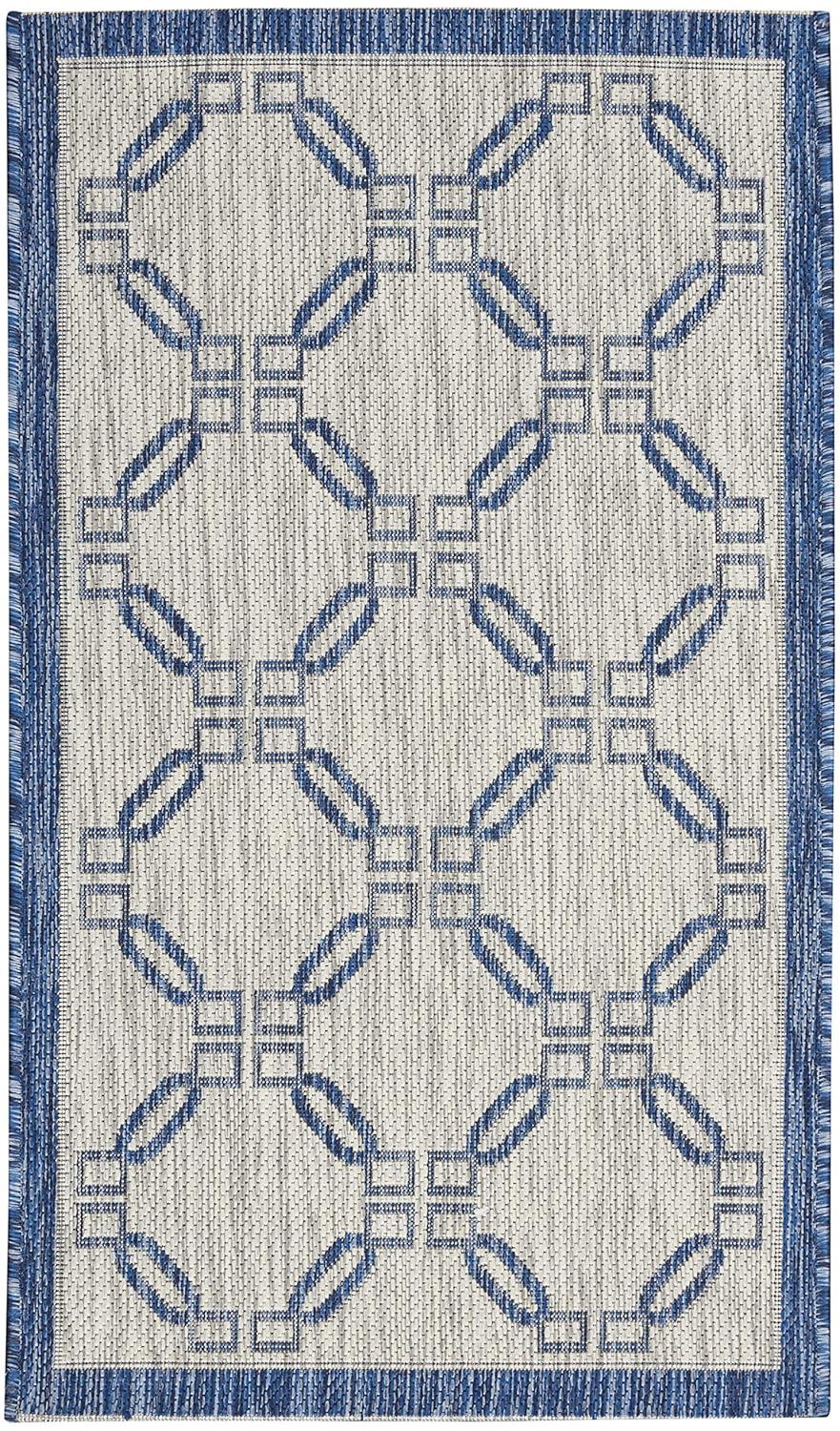 Nourison Garden Party GRD02 Indoor/outdoor Area Rug - Ivory Blue 6' x 9'
