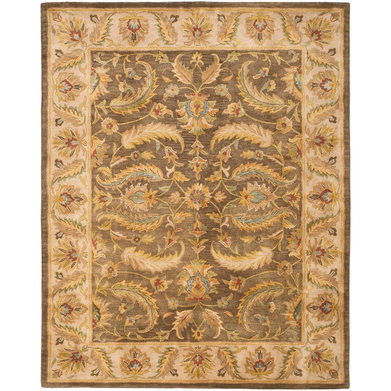 SAFAVIEH Heritage Wight Traditional Wool Area Rug, Green/Beige, 7'6" x 9'6"