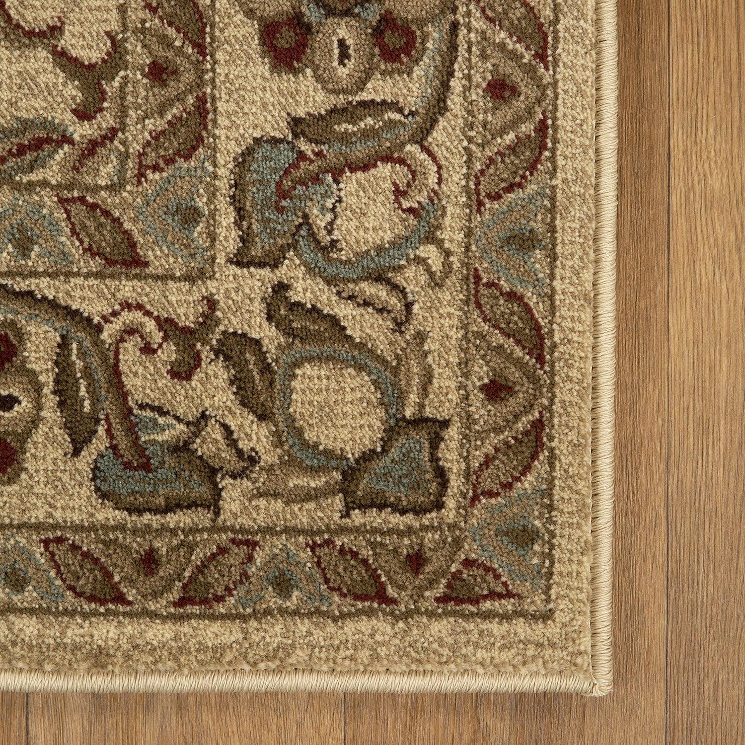 Superior Heritage Oriental Floral Indoor Area Rug, 8' x 8' Square, Ivory