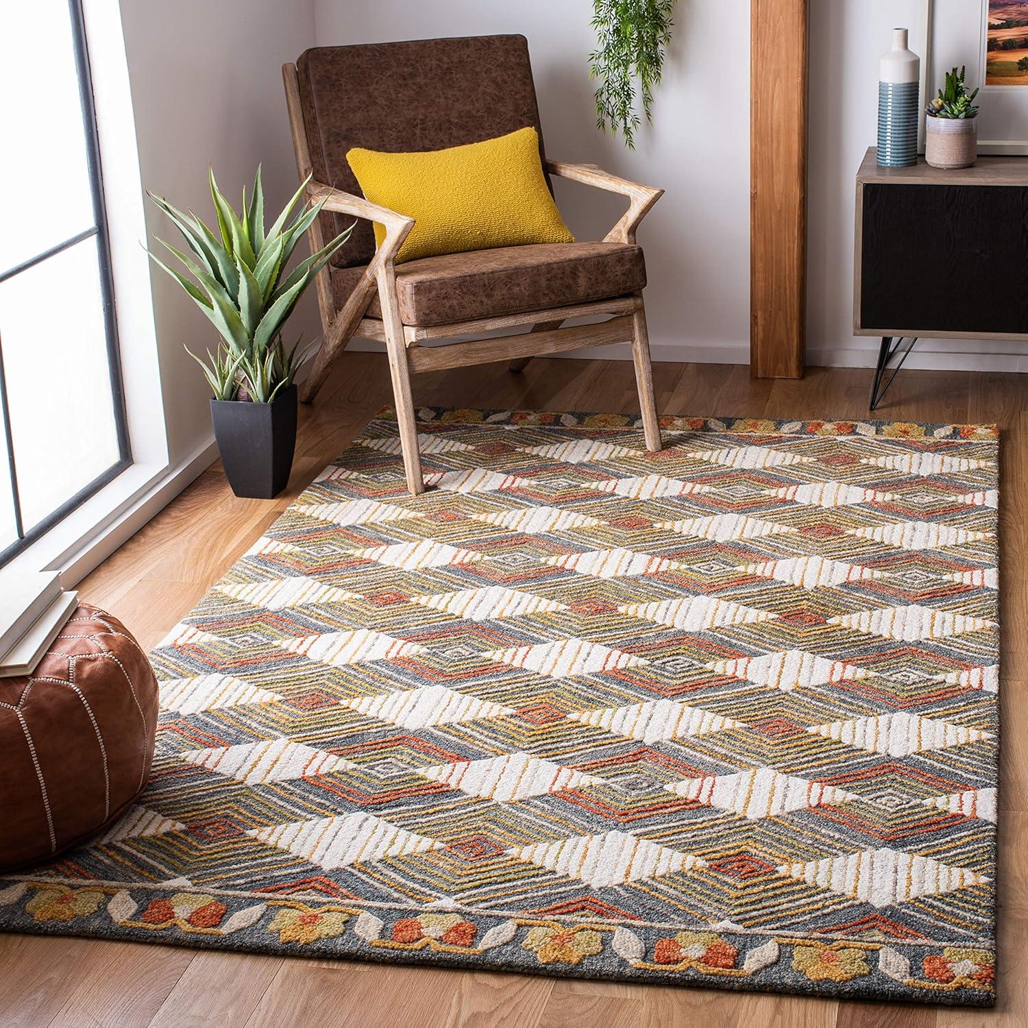 Trace TRC522 Hand Tufted Area Rug - Blue/Ivory - 3'x5' - Safavieh.