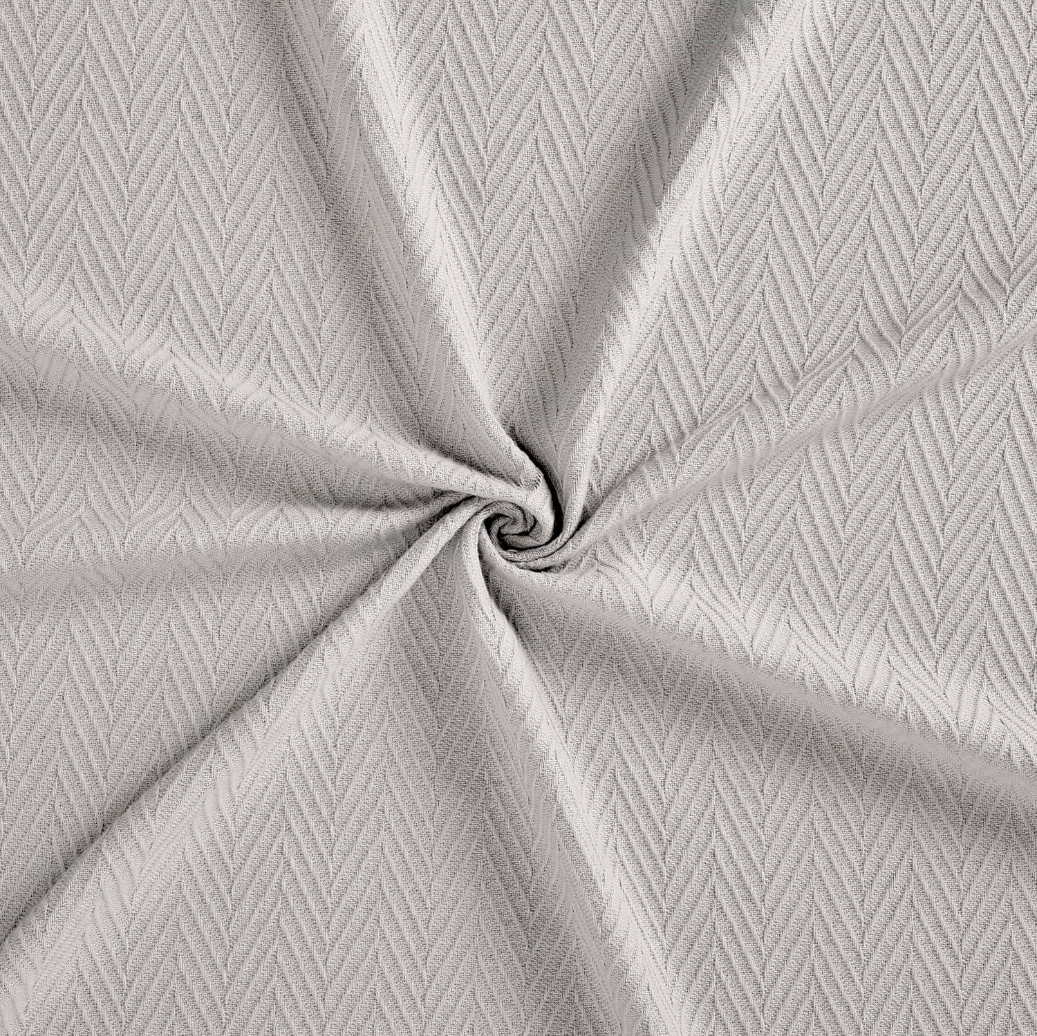Superior Metro Chevron Zig-Zag All-Season Cotton Blanket, Twin, Silver