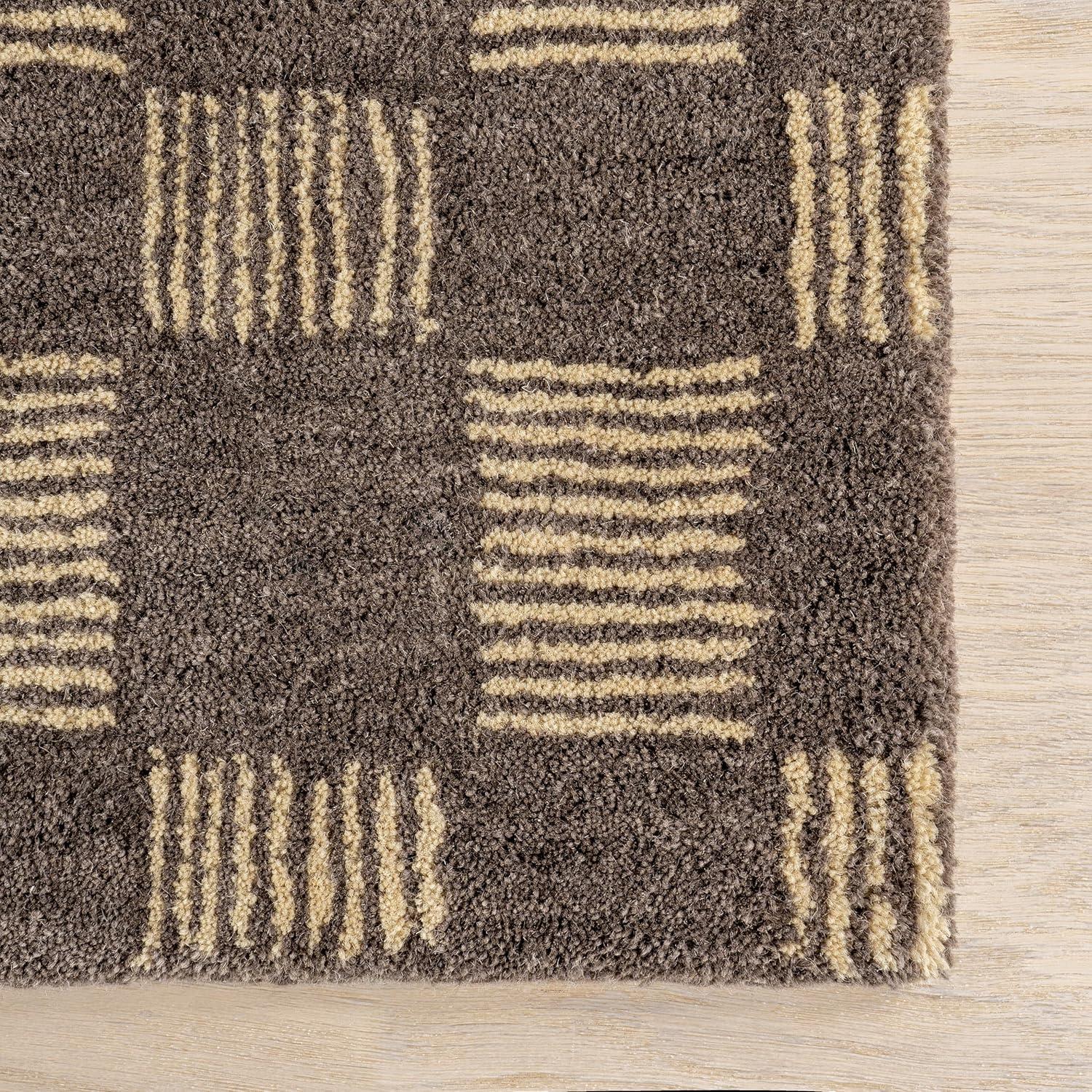 Ebern Designs Quince Checkered Wool Area Rug