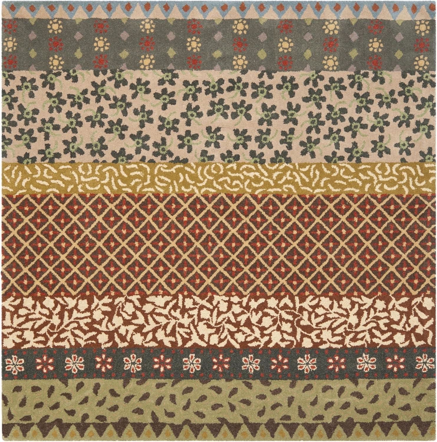 Bella BEL351 Hand Tufted Area Rug - Ivory/Multi - 6'x6' - Safavieh.