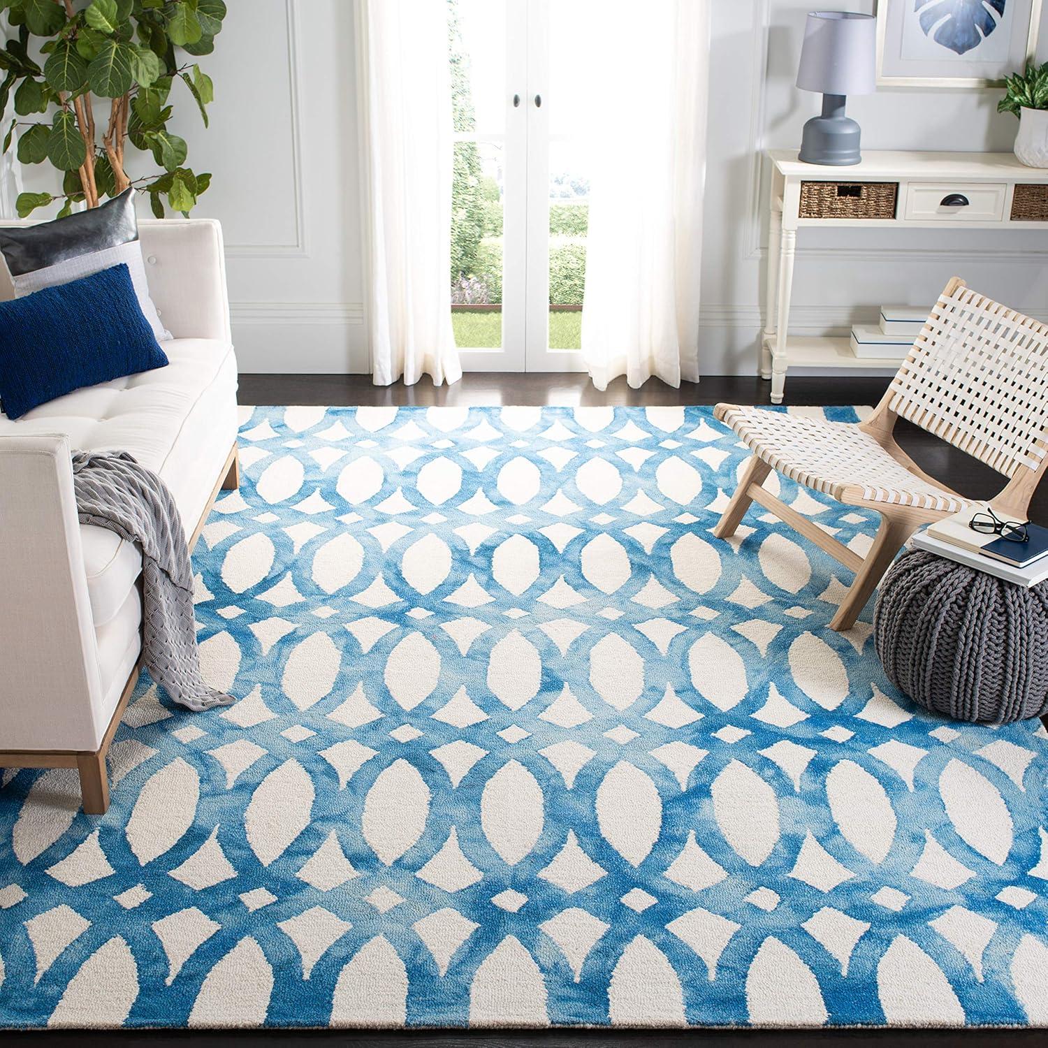 Amekia Hand Tufted 80% Wool, 20% Cotton Geometric Rug
