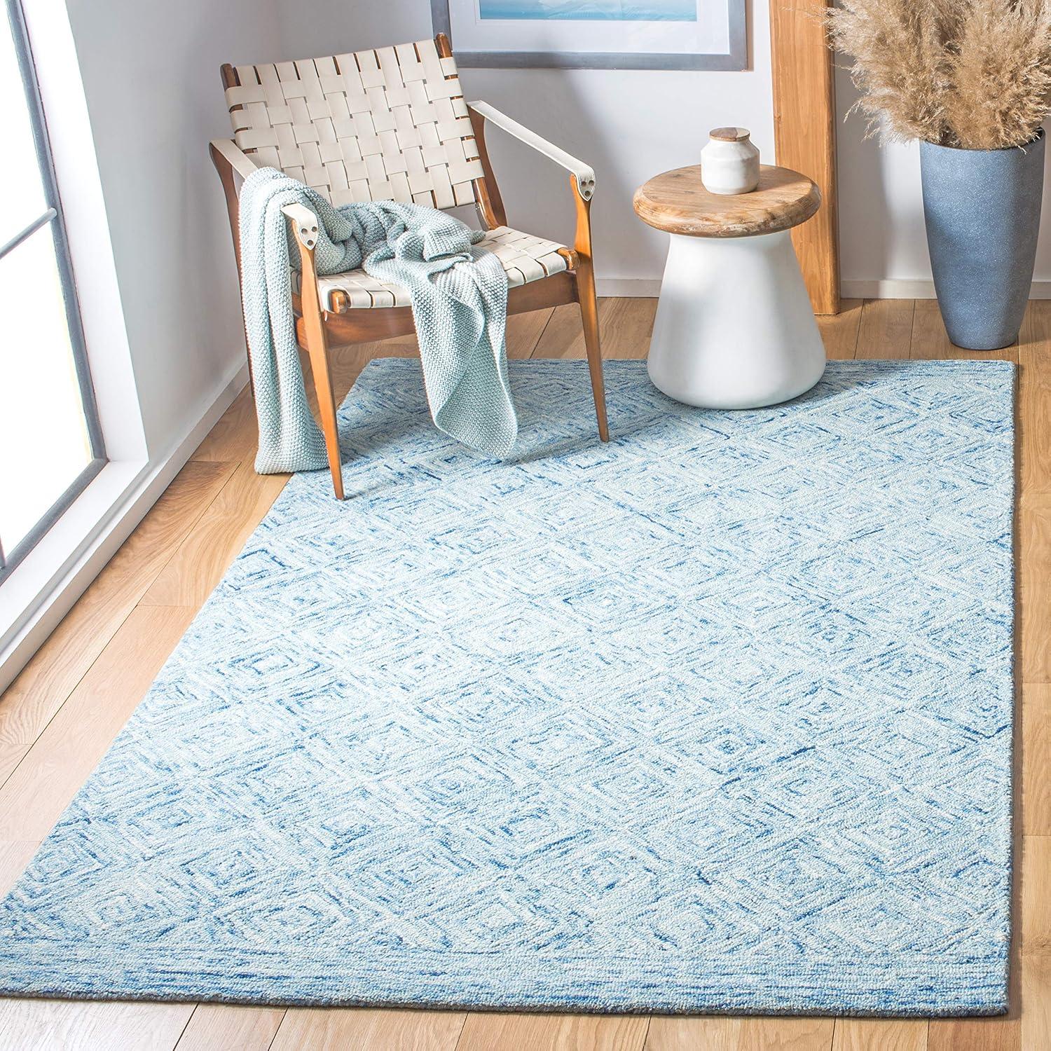 Ikat IKT704 Hand Tufted Area Rug - Blue - 8'x10' - Safavieh.