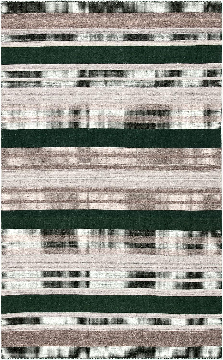 Safavieh Dhurries Flat Weave 80% Wool, 20% Cotton Striped Rug