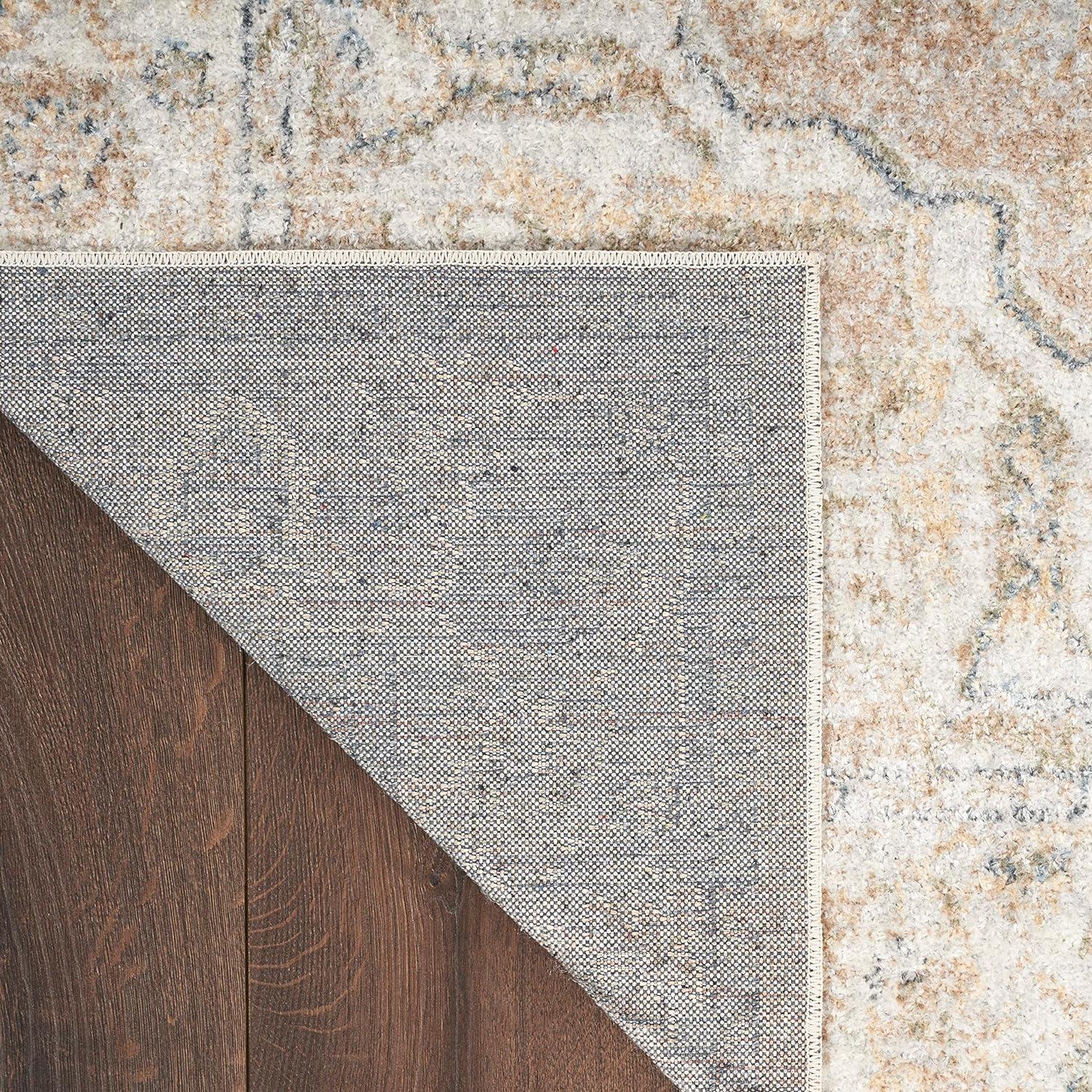 Nourison Astra Machine Washable Vintage Medallion Indoor Rug Beige 6'7" x 9'