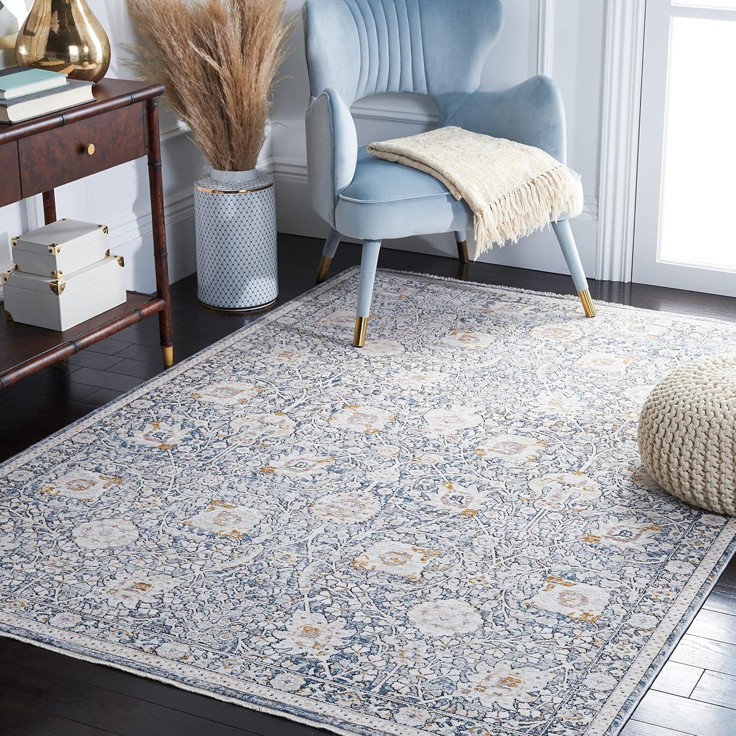 Moondust MND650 Power Loomed Area Rug - Ivory/Grey - 5'3"x7'7" - Safavieh.