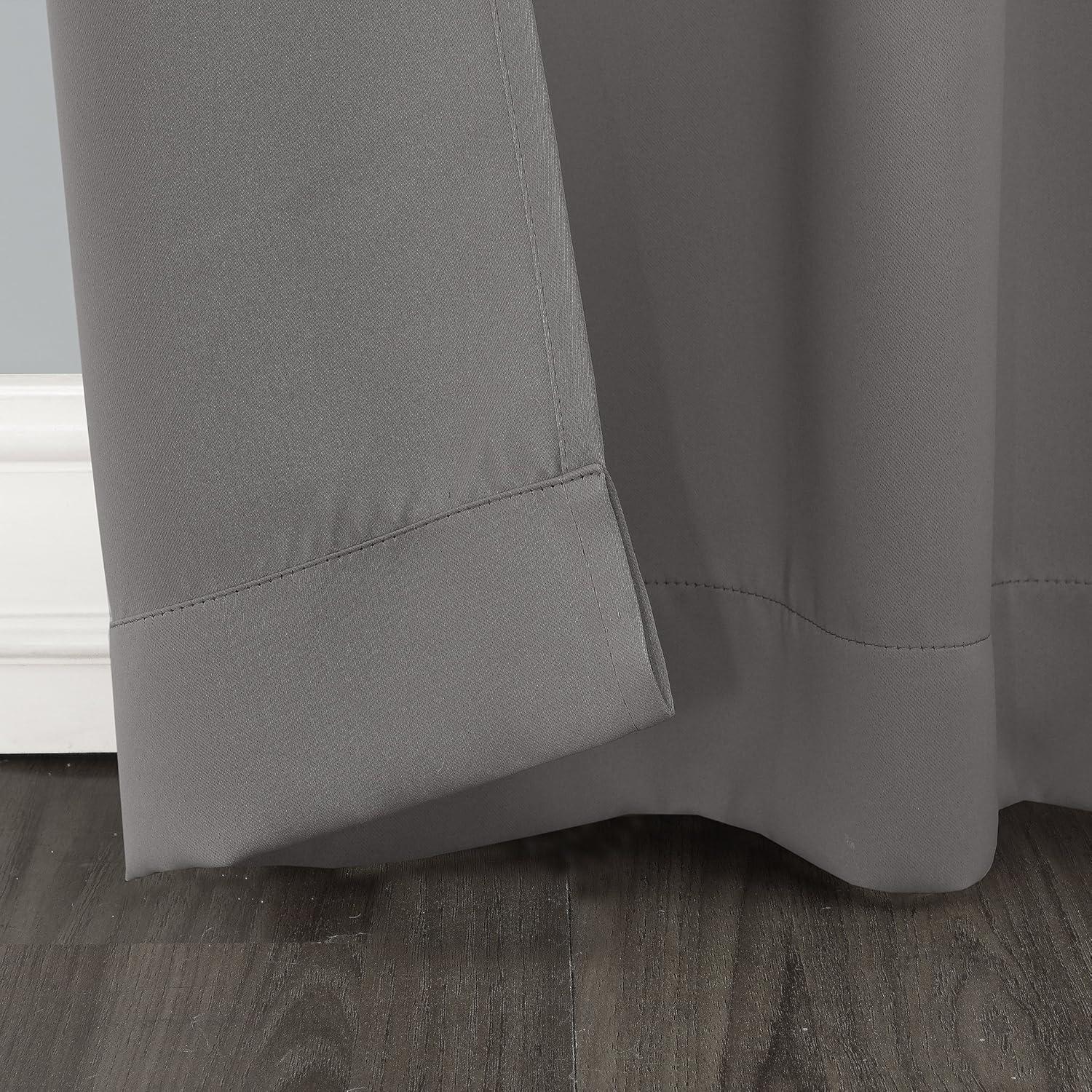100"x84" Sun Zero Blackout Kenneth Extra-Wide Grommet Sliding Patio Door Curtain Panel Gray: Energy Efficient, Noise Reduction