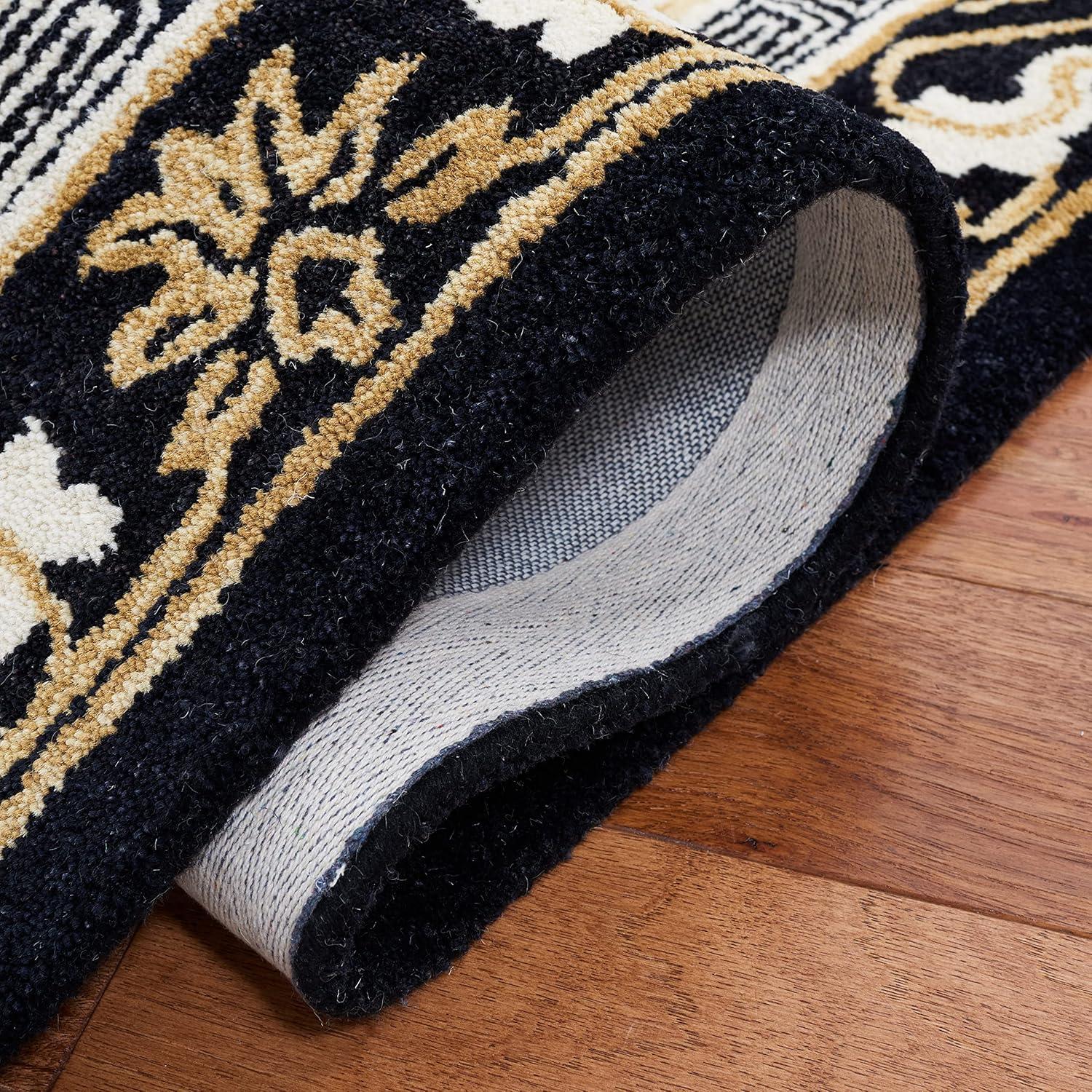 Antiquity AT860 Hand Tufted Indoor Area Rug - Black/Ivory - 6'x6' - Safavieh