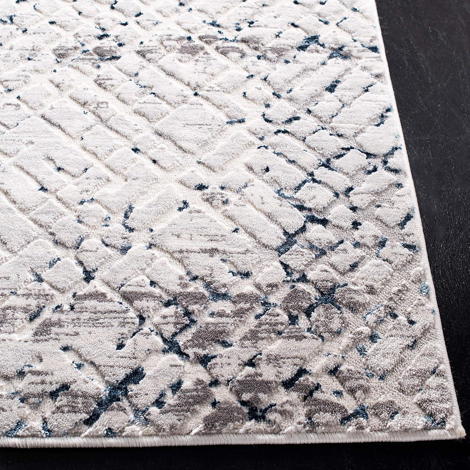 Amalfi AMF552 Power Loomed Area Rug - Cream/Navy - 5'3"x7'6" - Safavieh.