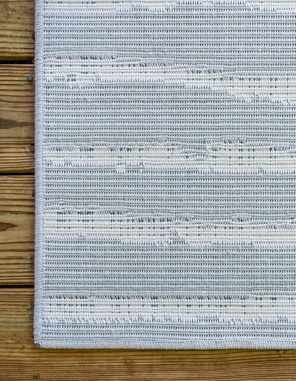 Sabrina Soto Indoor / Outdoor Collection Area Rug - Ola (5'  x 8' Rectangle Light Blue/Ivory)