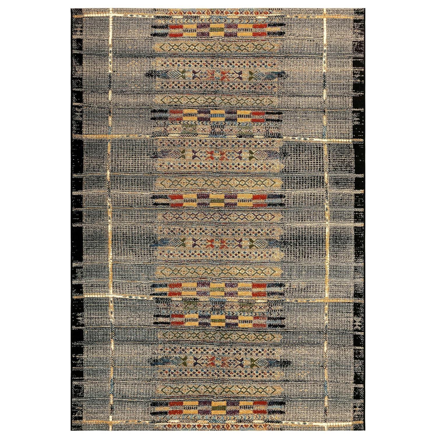 Liora Manne Marina Stripe Indoor/Outdoor Rug Black 7'10" x 9'10"