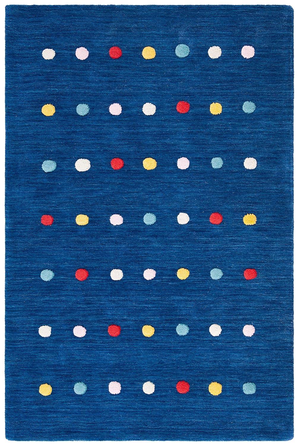Safavieh Kids SFK804 Hand Loomed Indoor Accent Rug - Navy - 3'x5' - Safavieh