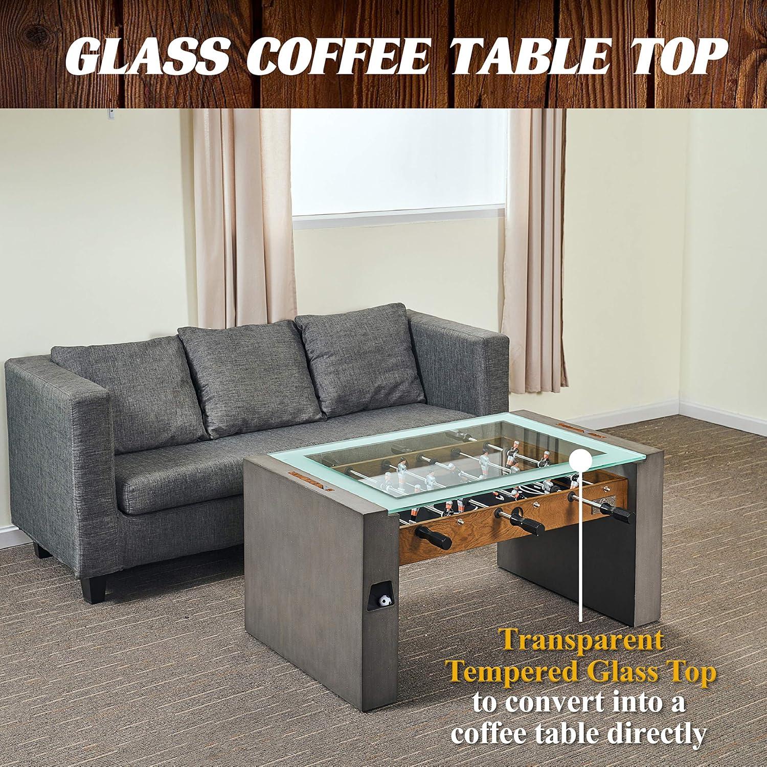 Barrington 40'' Gray and Brown Wood Foosball Coffee Table