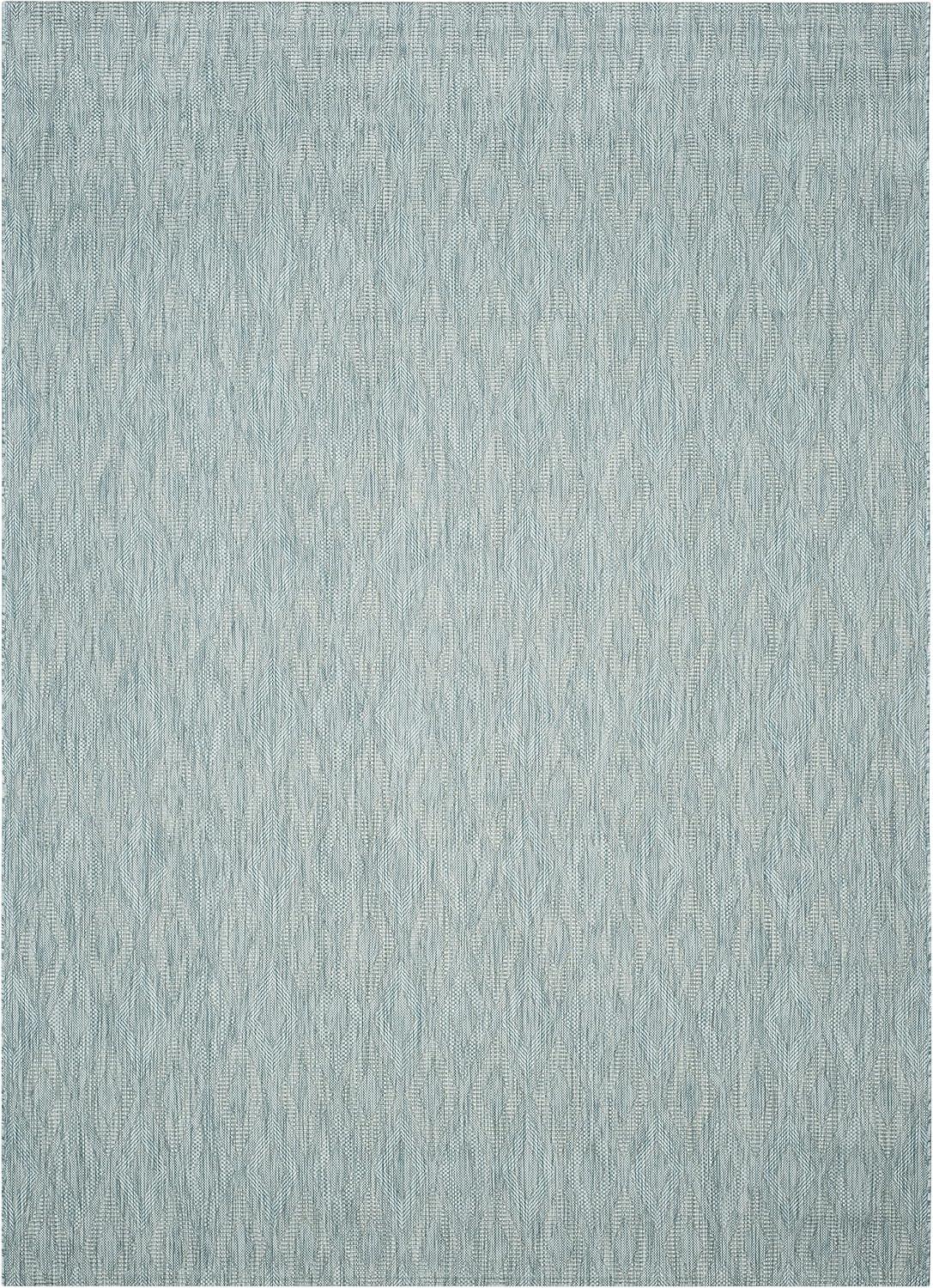 Courtyard CY8522 Power Loomed Indoor and Outdoor Area Rug - Aqua/Aqua - 8'x10' - Safavieh