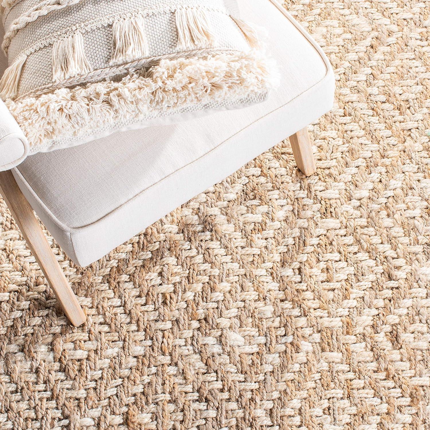 Safavieh Natural Fiber Davie 6 x 6 (ft) Jute Ivory/Natural Square Indoor Geometric Coastal Area rug