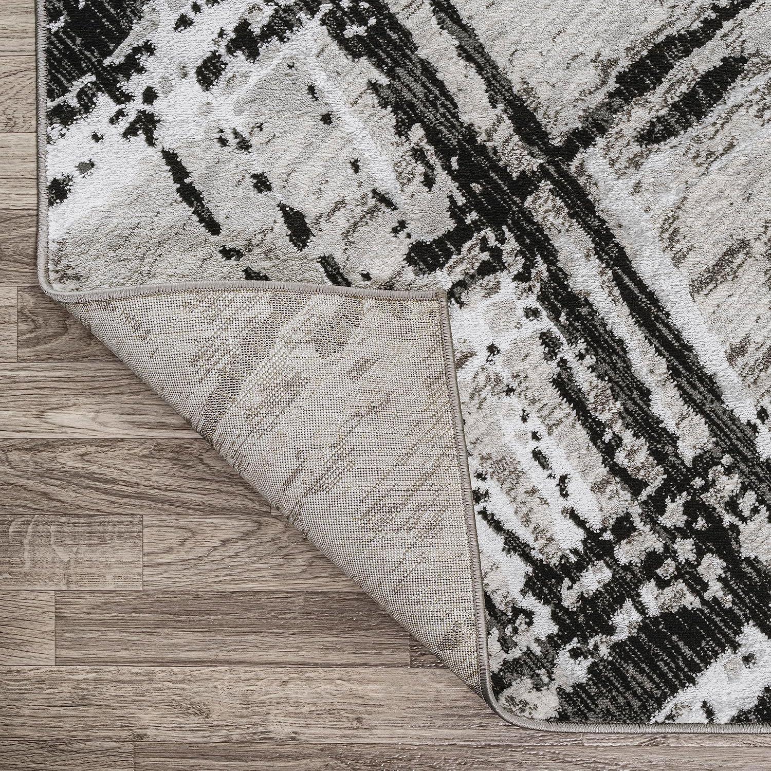 JONATHAN Y Slant Modern Abstract Black/Gray 8 ft. x 10 ft. Area Rug
