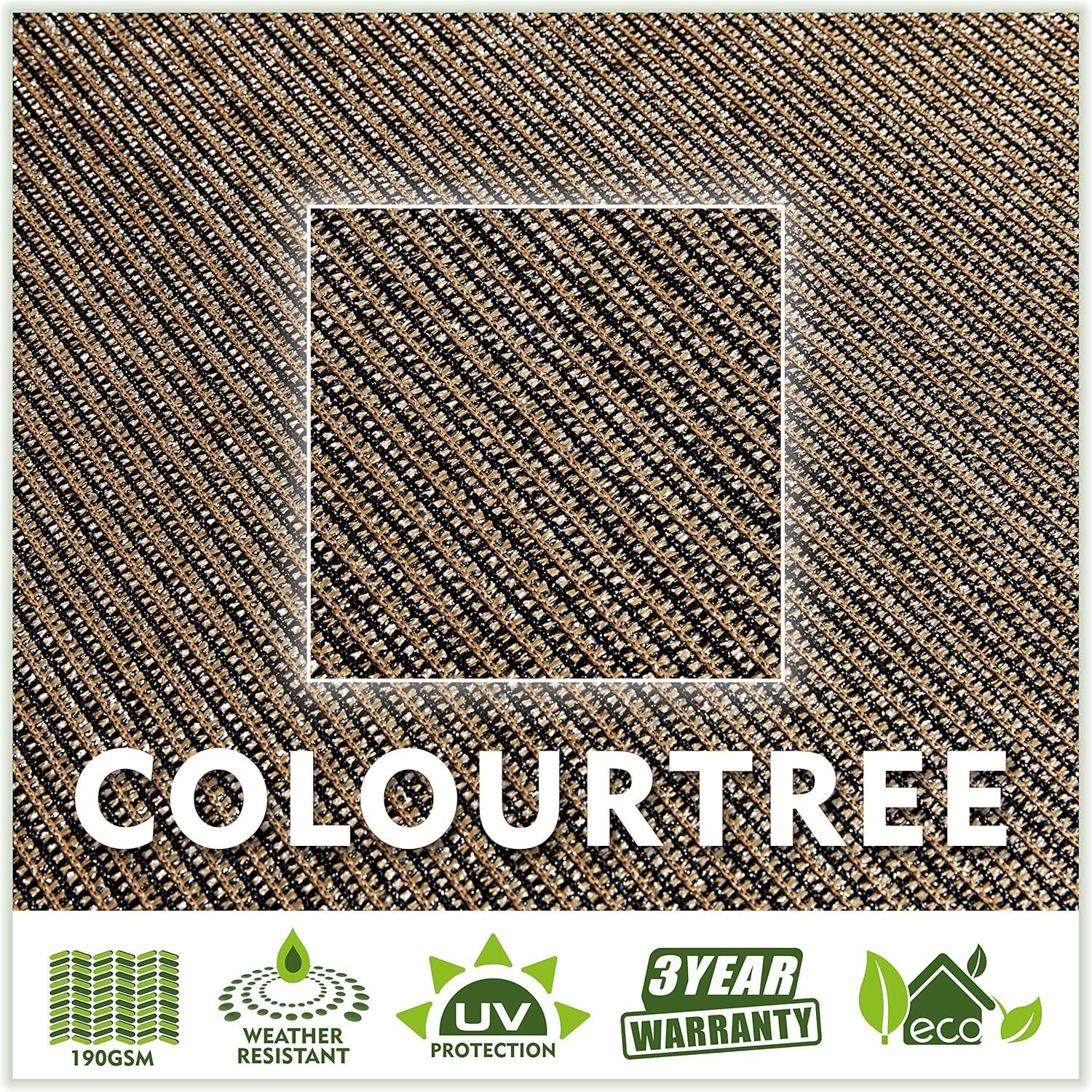 ColourTree Colourtree Sun Shade Sail Rectangle Canopy Fabric Cloth Screen, Water Permeable & UV Block UPF50