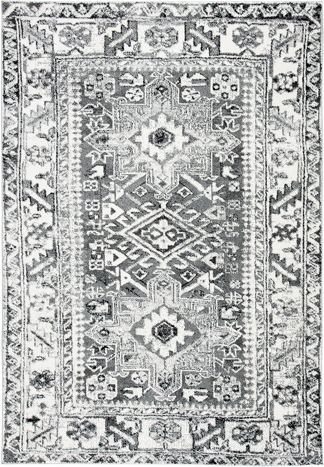 Vintage Hamadan VTH211 Power Loomed Area Rug - Grey/Ivory - 8'x10' - Safavieh.