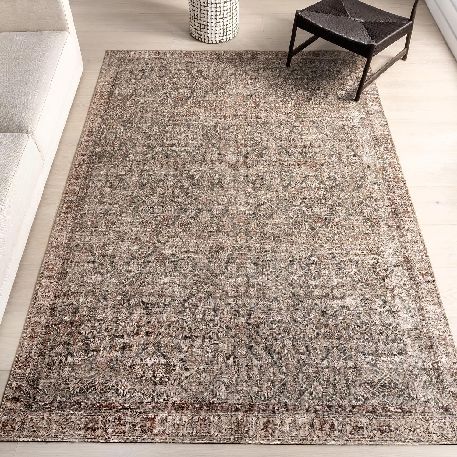 Hillstone Brown Rectangular Vintage Medallion Area Rug