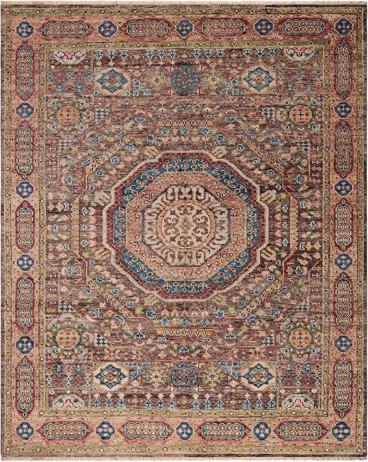 Hand-Knotted Oriental Blue & Green Wool Area Rug 6' x 9'