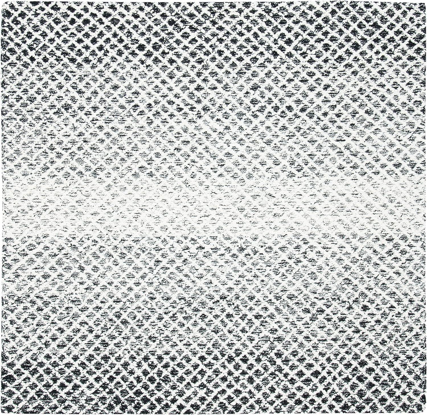 Micro-Loop MLP353 Hand Tufted Indoor Area Rug - Black/Ivory - 5'x5' - Safavieh
