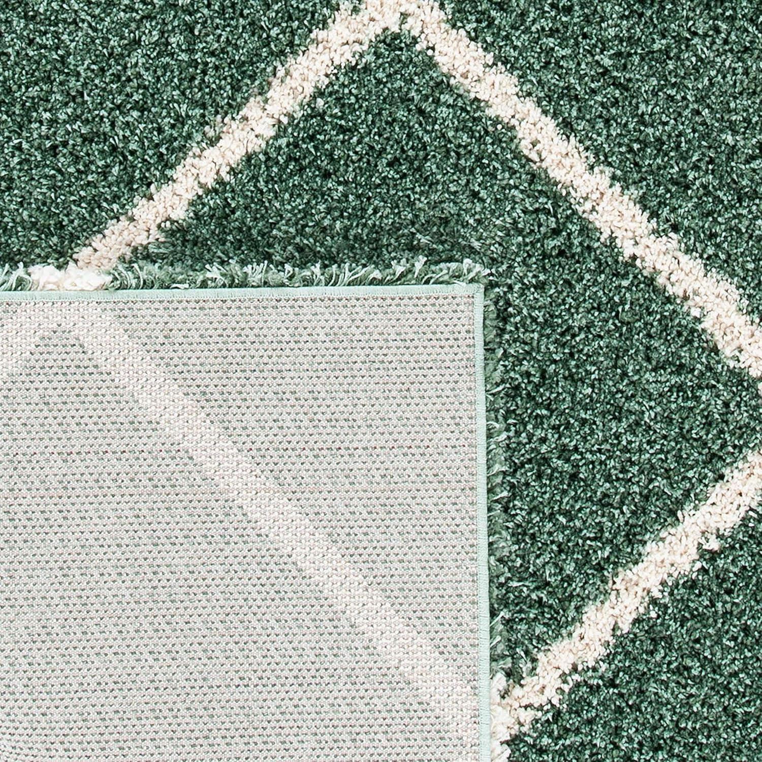 Hudson Shag SGH281 Power Loomed Indoor Area Rug - Green/Ivory - 8'x10' - Safavieh
