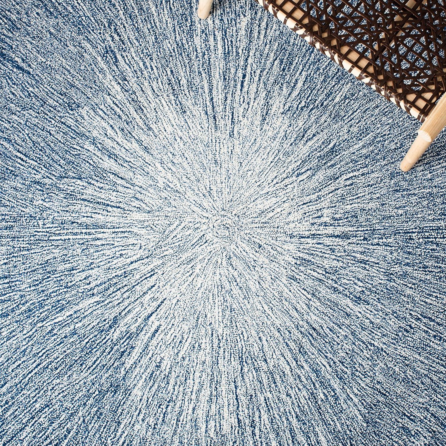 Leudbald Micro-Loop Hand Tufted Wool And Cotton With Latex Abstract Rug