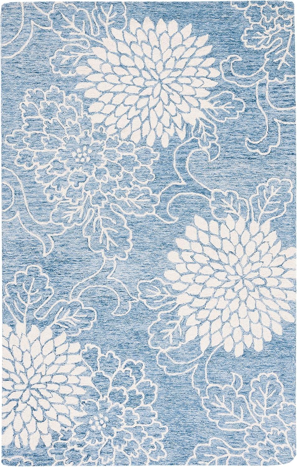 Jardin JAR602 Hand Tufted Area Rug - Navy/Ivory - 6'x9' - Safavieh.