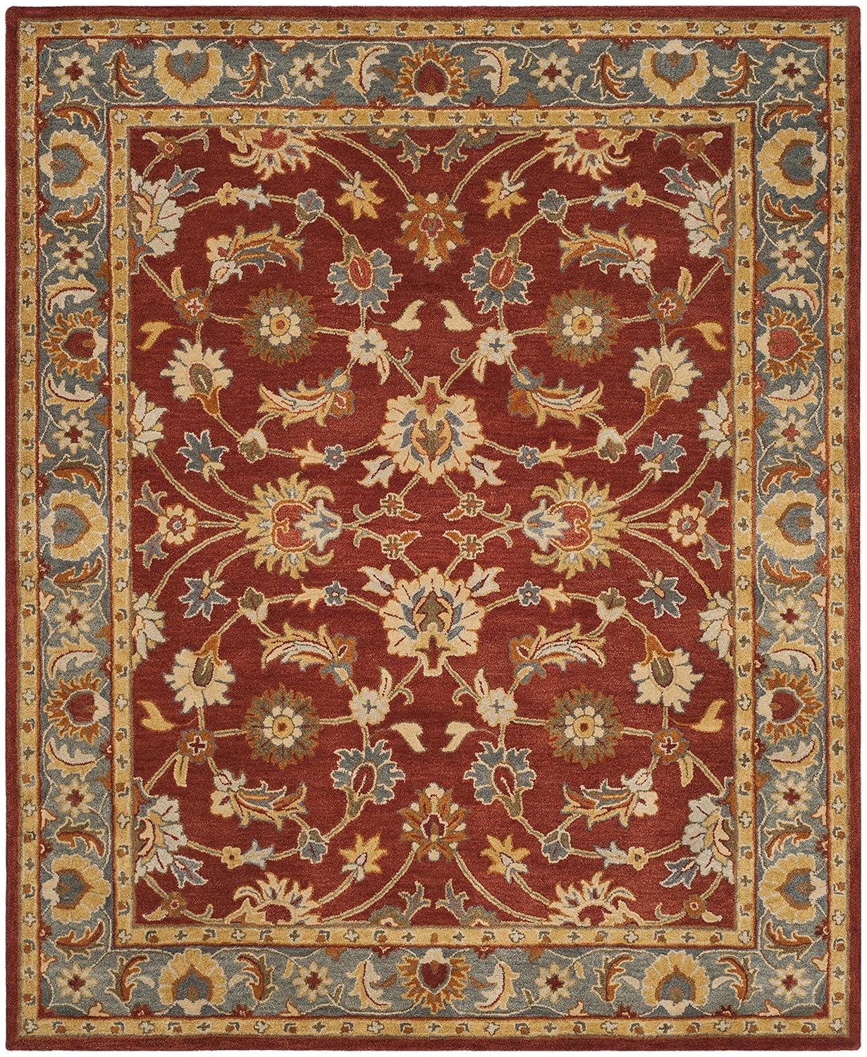 SAFAVIEH Heritage Chauncey Traditional Wool Area Rug, Red/Blue, 6' x 9'
