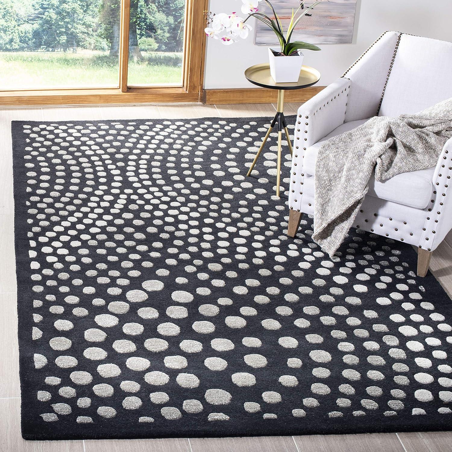 Soho SOH654 Hand Tufted Indoor Area Rug - Dark Grey - 5'x8' - Safavieh