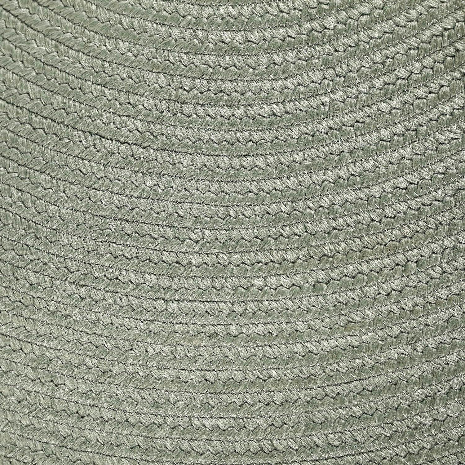 Fog Green Oval Braided Reversible Indoor/Outdoor Rug