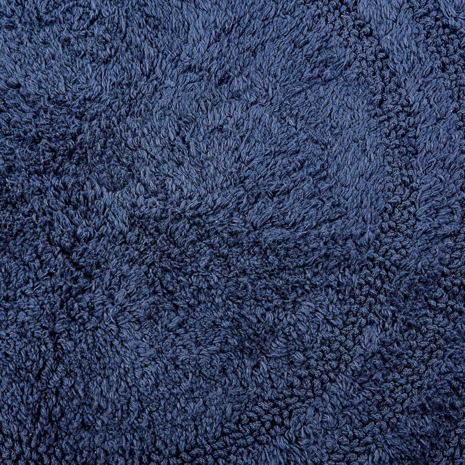 French Blue Small Oval Crochet Bath Rug, 17x24