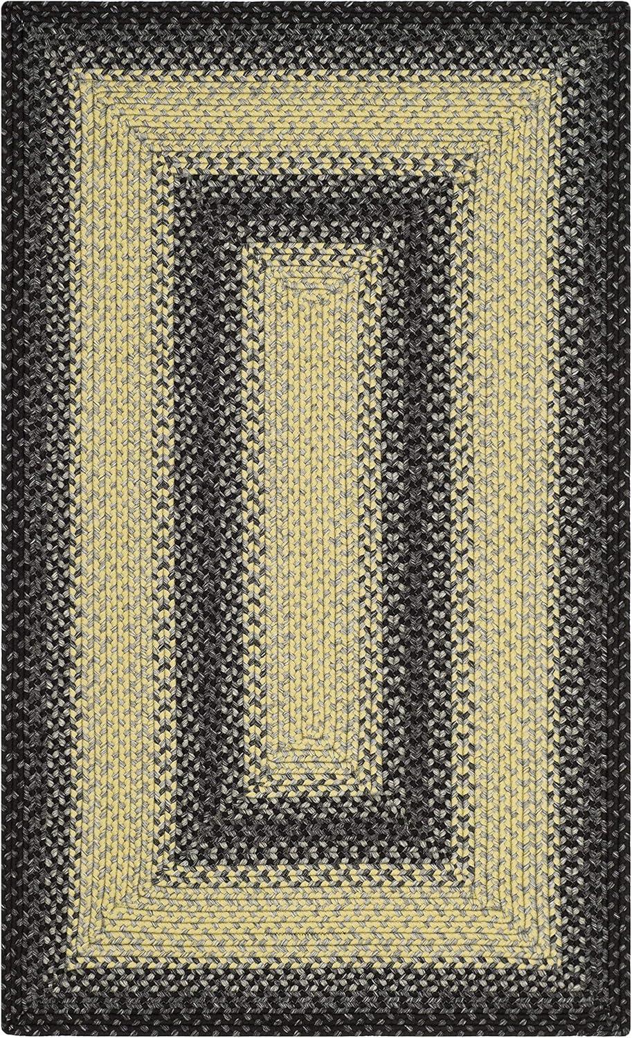 Braided BRD311 Hand Woven Accent Rug - Black/Grey - 3'x5' - Safavieh.