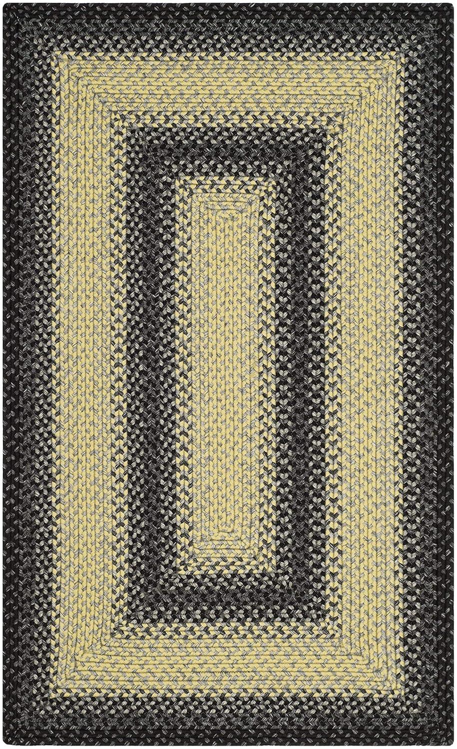 Braided BRD311 Hand Woven Accent Rug - Black/Grey - 3'x5' - Safavieh.