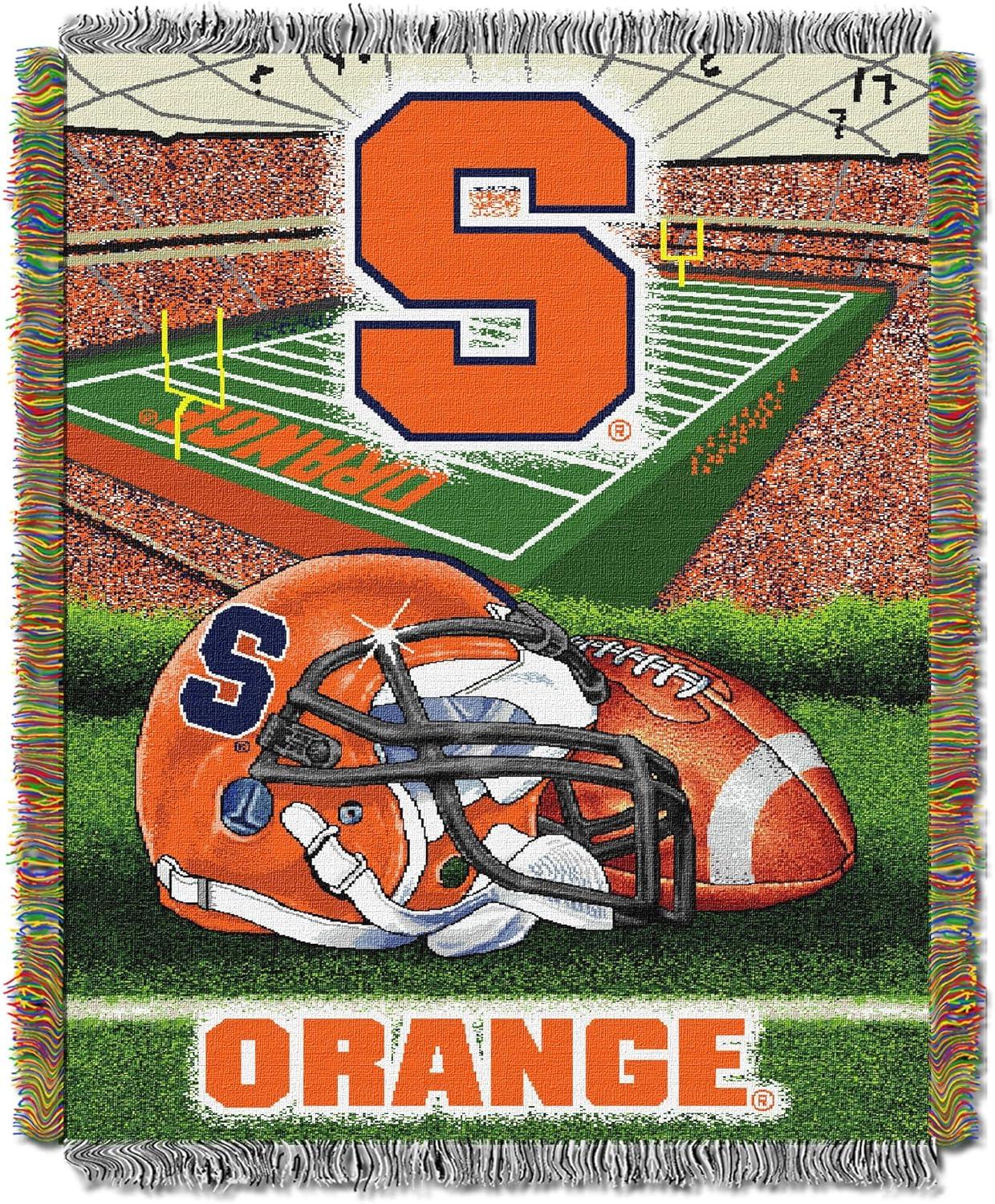 Clemson Tigers Orange and Green Woven Tapestry Throw Blanket