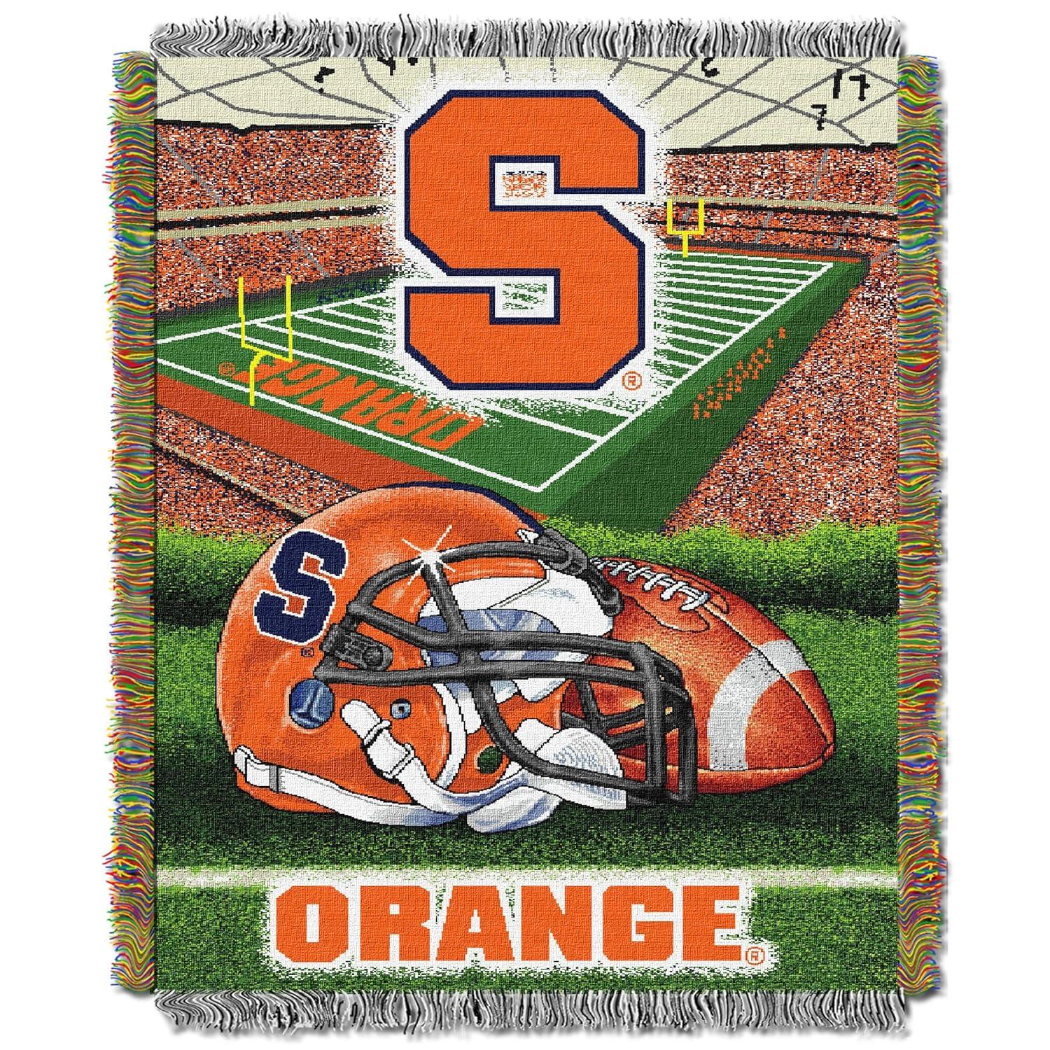 Clemson Tigers Orange and Green Woven Tapestry Throw Blanket