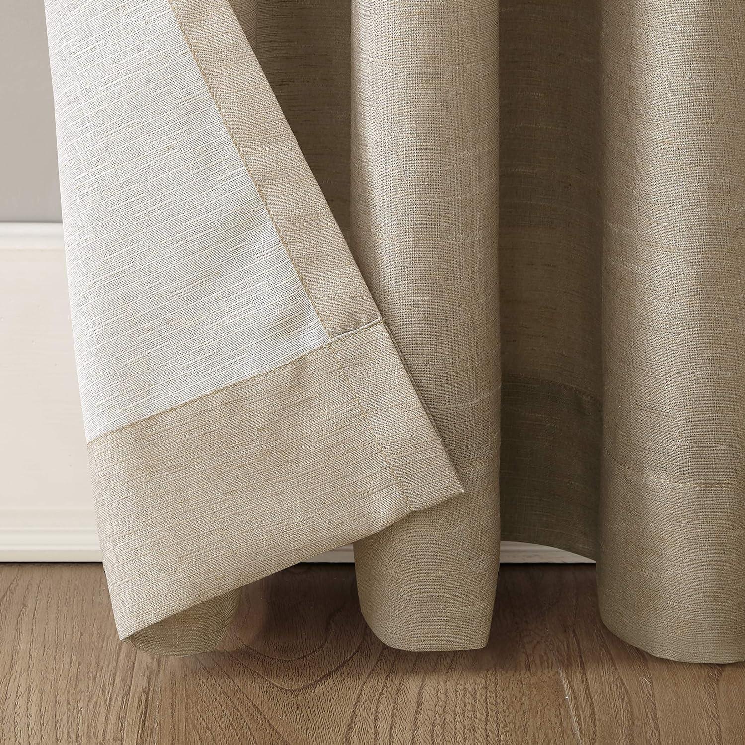 No. 918 Daniela 1-Piece Linen Blend Semi-Sheer Rod Pocket Curtain Panel, 54"x84", Taupe