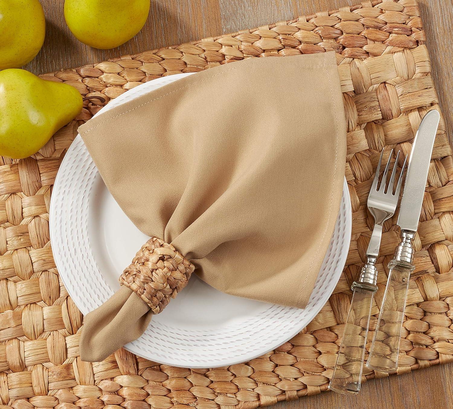 Saro Lifestyle Everyday Cloth Table Napkins (Set of 12), Cappucino, 20" x 20"