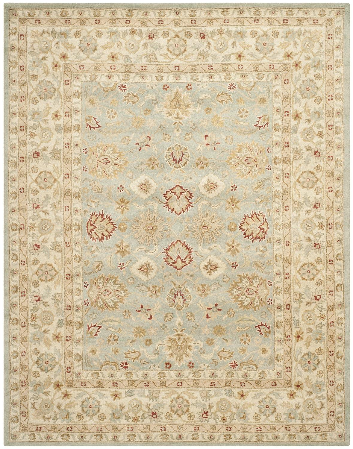 Antiquity AT822 Hand Tufted Area Rug - Grey Blue/Beige - 8'x10' - Safavieh.