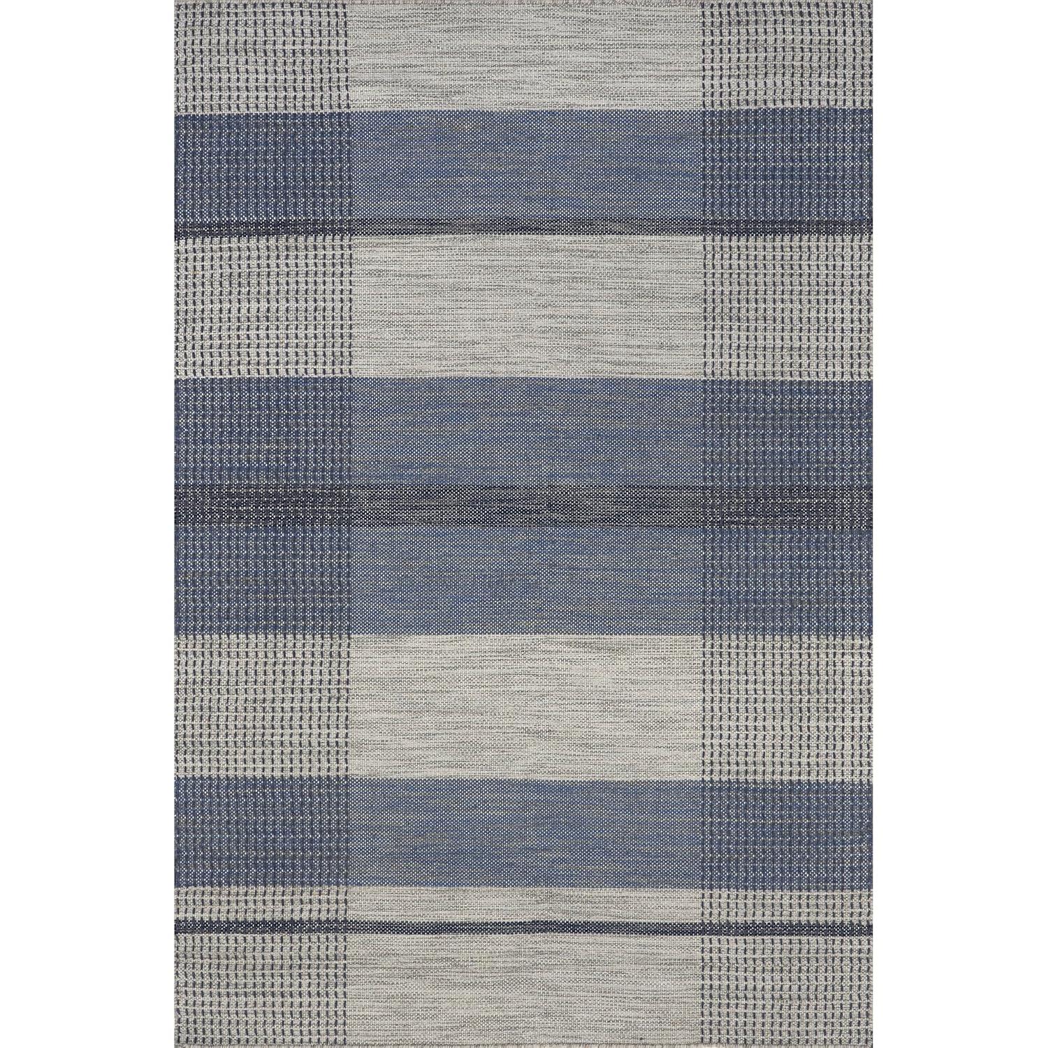 Portland Plaid Wool Blue 8 ft. x 10 ft. Indoor/Outdoor Patio Rug